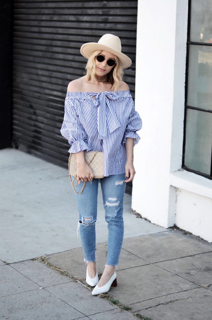 how to wear off the shoulder top