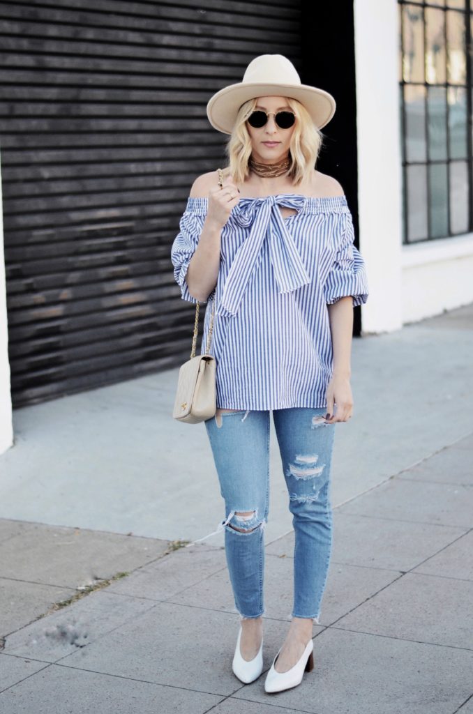 how to wear off the shoulder top