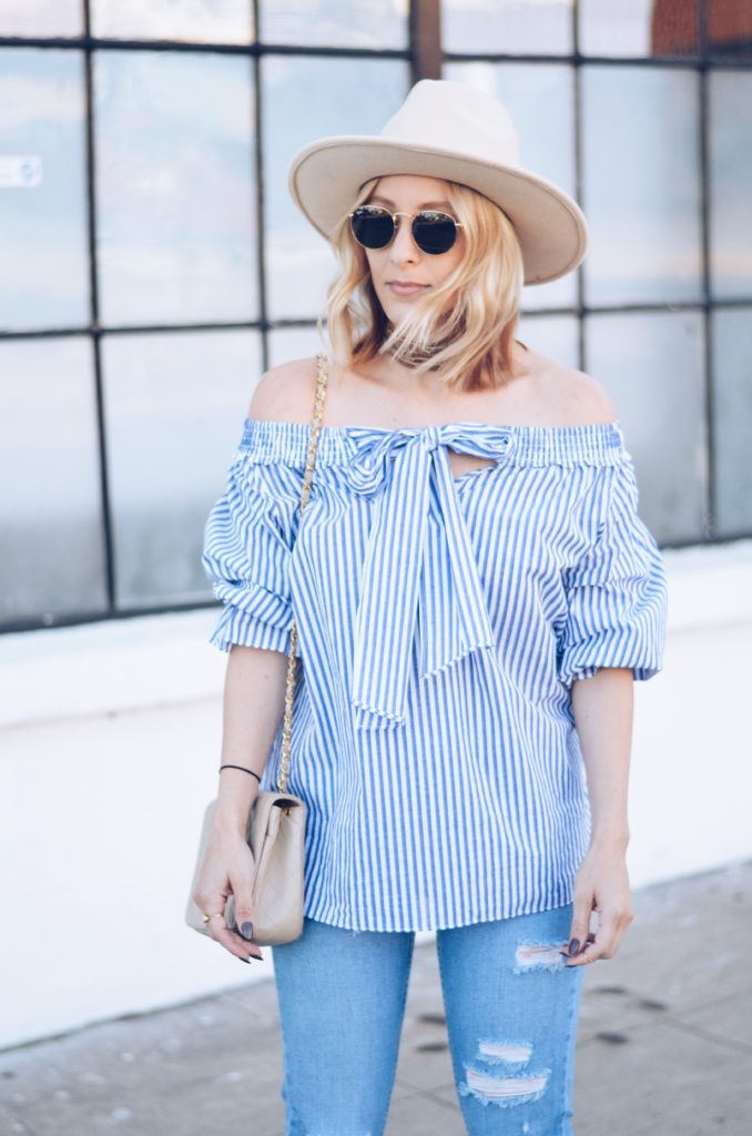 how to wear off the shoulder top