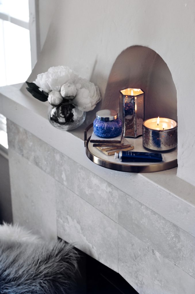 Home Decor with Candles on mantel 