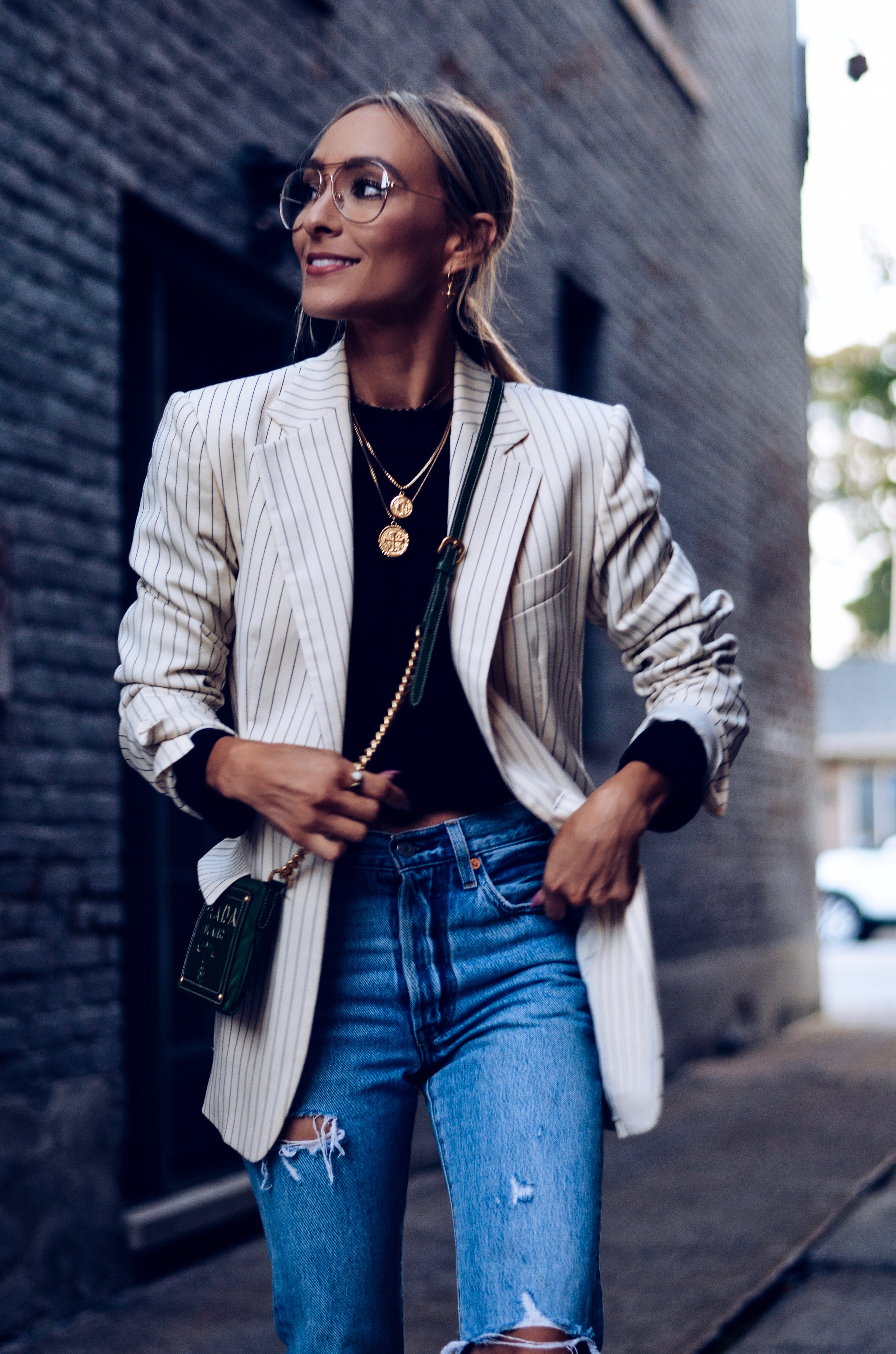 Vintage blazer and jeans