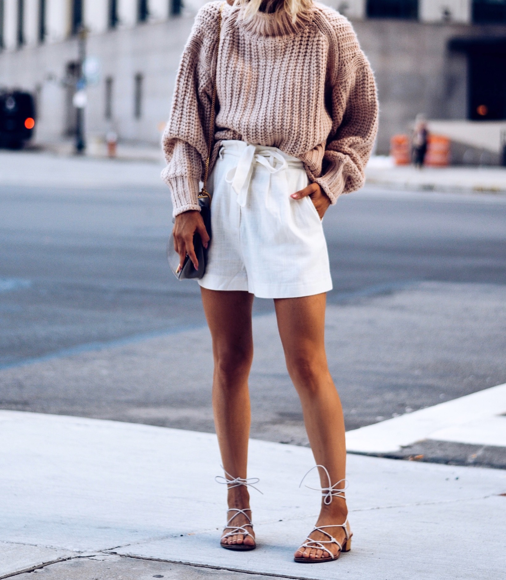 Chunky cream turtleneck sweater