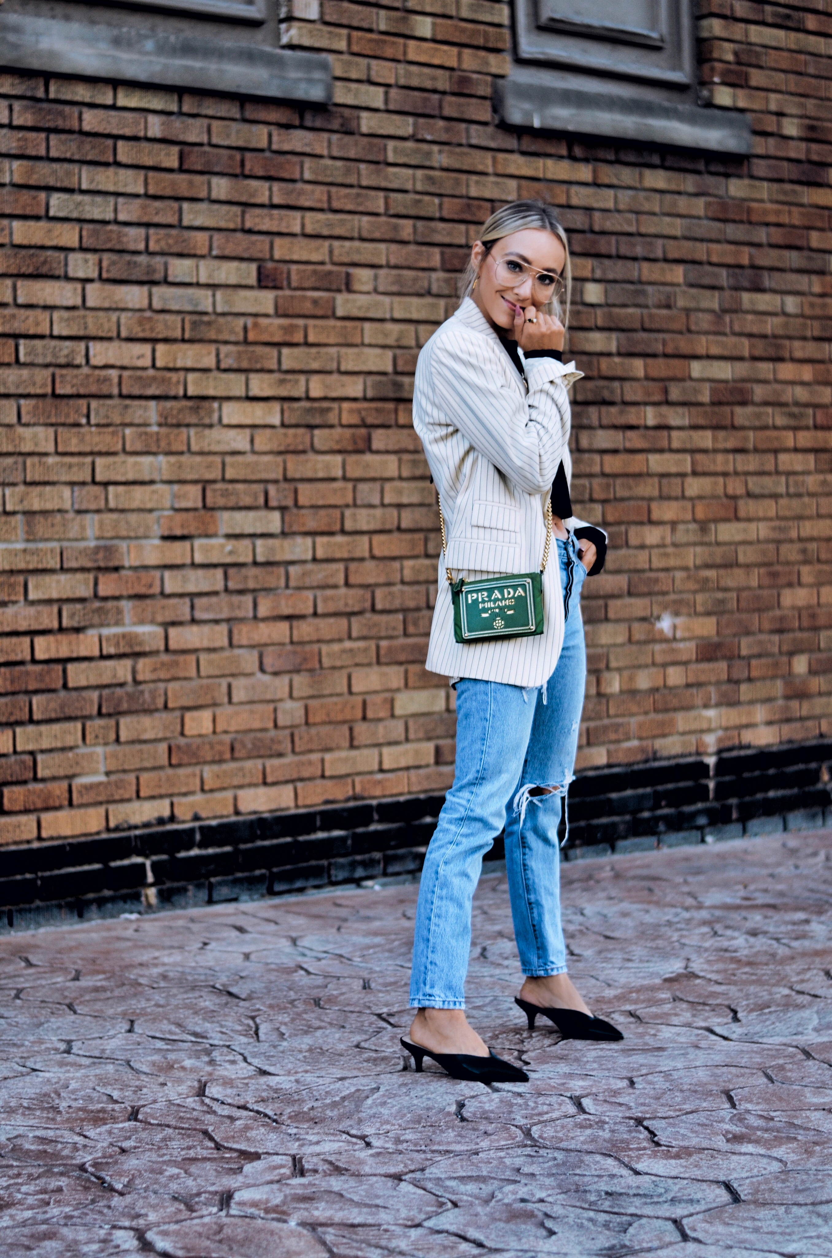 Vintage blazer and jeans