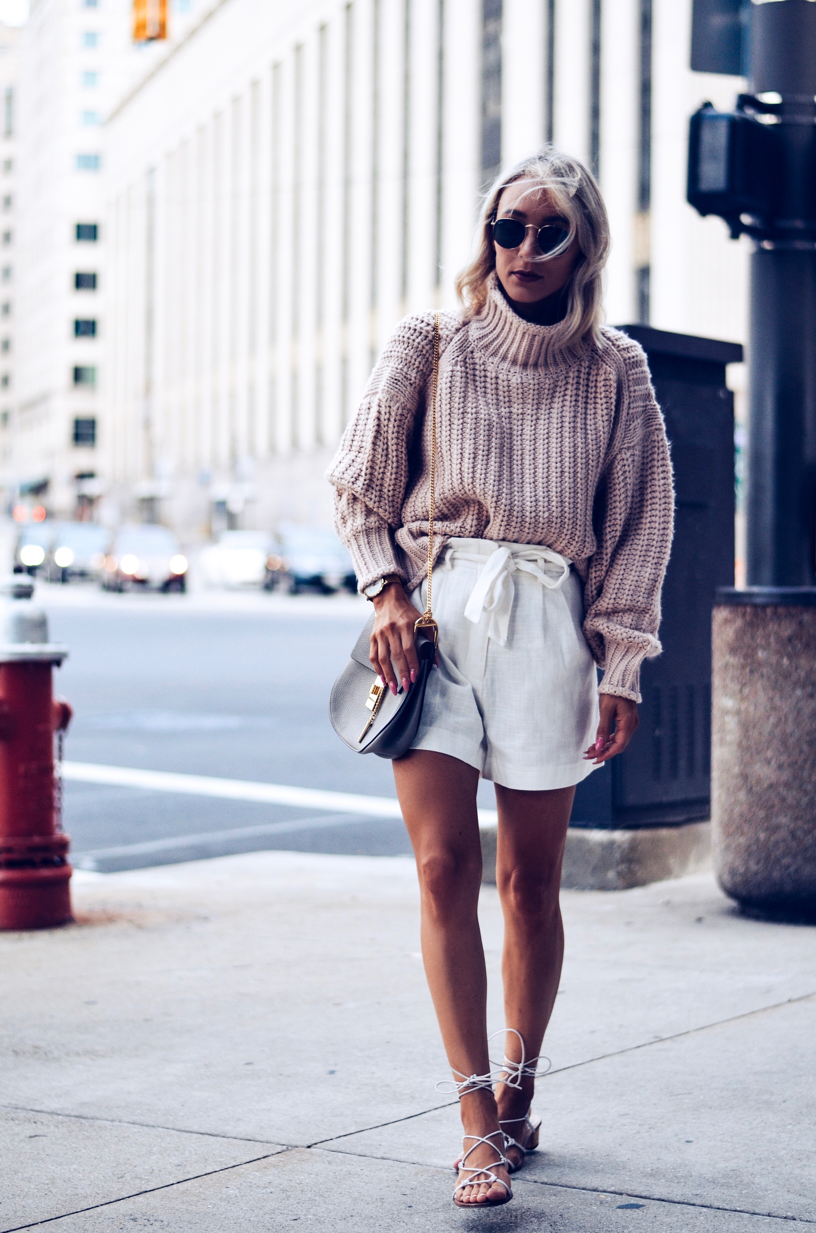 Chunky cream turtleneck sweater