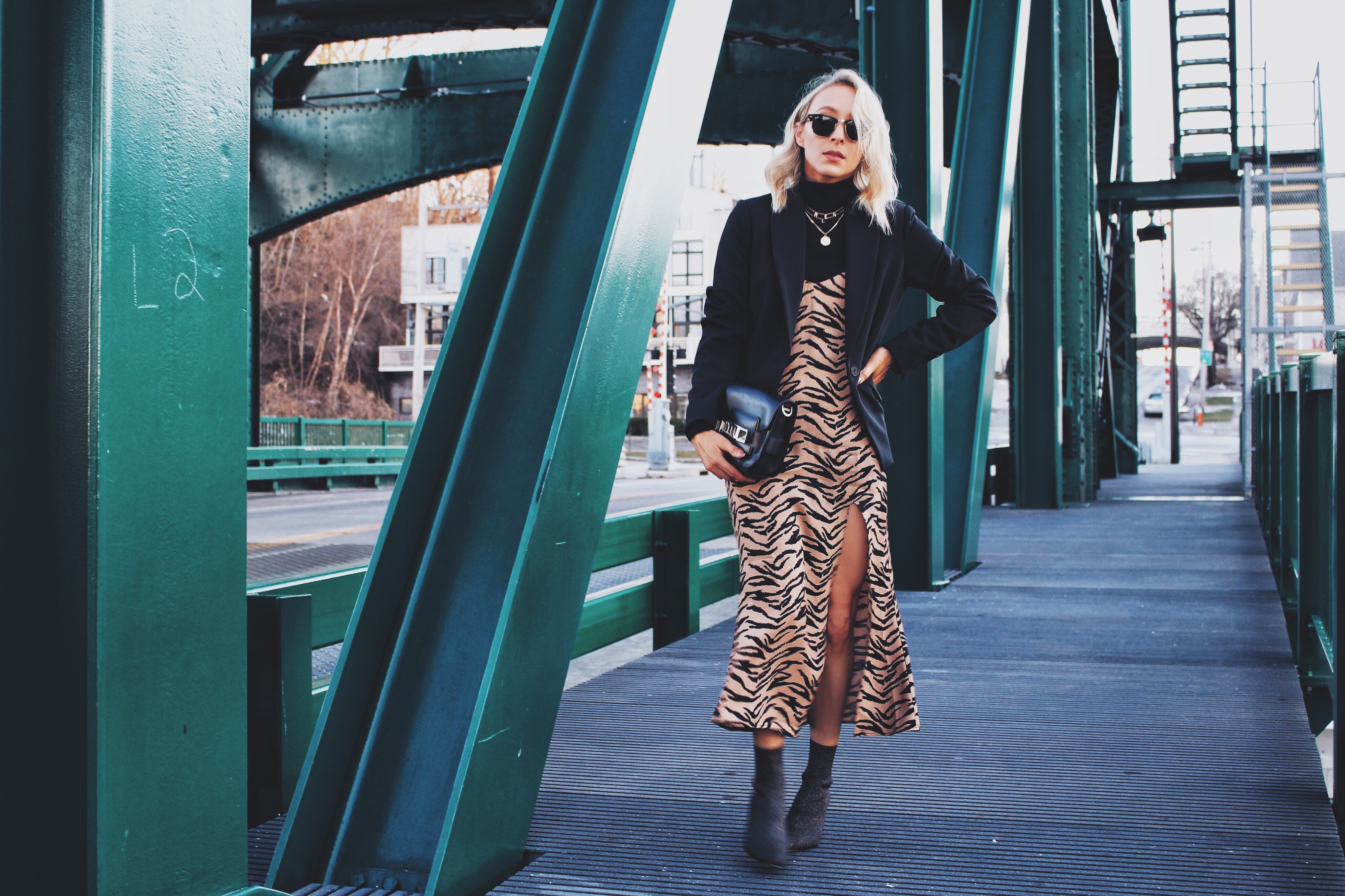 tiger print slipdress